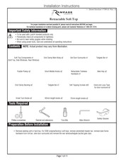 Rampage I-TVR-01 Installation Instructions Manual
