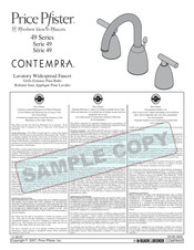 Black & Decker Price Pfister CONTEMPRA 49 Series Manual