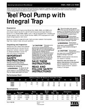 Pentair Teel 4RJ93 Operating Instructions & Parts Manual