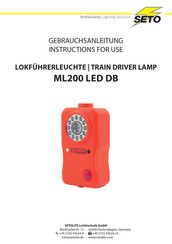 Setolite ML200 LED DB Instructions For Use Manual