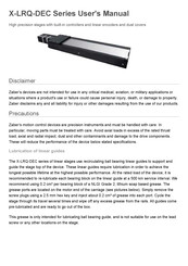 Zaber X-LRQ-DEC Series User Manual