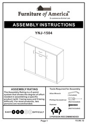 Furniture of America YNJ-1504 Assembly Instructions Manual