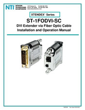 Network Technologies Incorporated ST-1FODVI-SC Installation And Operation Manual