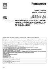 Panasonic RP-SDLC08GAK Owner's Manual