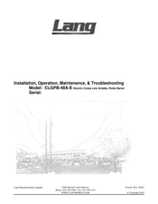 Lang CLGPB-48A-E Installation, Operation, Maintenance, & Troubleshooting