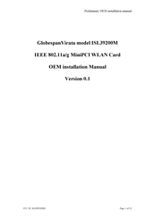 GlobespanVirata ISL39200M Oem Installation Manual