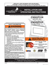 Continental Fireplaces CWHVF31N Installation And Operating Instructions Manual