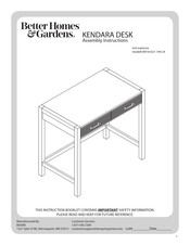 Better Homes and Gardens KENDARA BH18-021-199-24 Assembly Instructions Manual