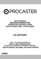 PROCASTER LE-22F430H Operating Instructions Manual