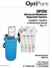 OptiPure OP350 Installation, Operation & Maintenance Manual