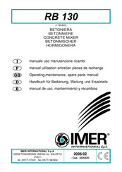IMER RB 130 Operating, Maintenance, Spare Parts Manual
