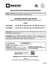 Space-Ray PTS50-N7 Installation And Operation Instructions Manual
