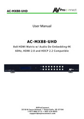 AV Proconnect AC-MX88-UHD User Manual