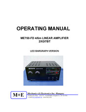Mechanics & Electronics ME750-FD Operating Manual