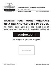 SNOWJOE Sunjoe 24V-X2-24HT-CT-RM Operator's Manual