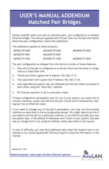 AvaLAN AW5800xTR-PAIR User Manual Addendum