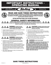 Air King BFQL70 Operating Manual