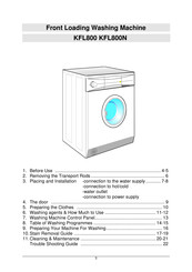 Kleenmaid KFL800 Manual