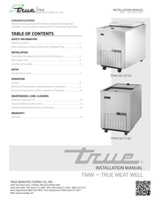 True Manufacturing Company TMW-36F-QT-SD Installation Manual
