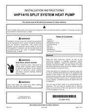 Lennox 4HP15 Installation Instructions Manual