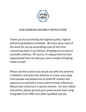 Array Solutions VHQ HEX Assembly Instructions Manual