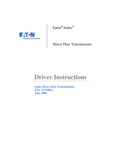 Eaton Fuller FTS 108LL Series Driver Instructions