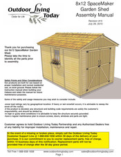 Outdoor living today 8x12 SpaceMaker Assembly Manual