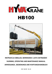 Hyva HB100 Warning, Operating And Maintenance Manual