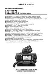 Standard Horizon GX2400GPS Owner's Manual
