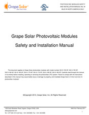 Grape Solar GS-S-155-SF Safety And Installation Manual