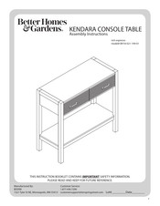 Better Homes and Gardens KENDARA BH18-021-199-01 Assembly Instructions Manual