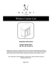 Naomi Home Windsor Assembly Instructions Manual