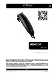 Sencor SHP 211SL User Manual