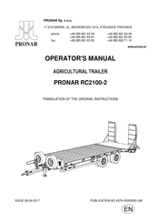 Pronar RC2100-2 Operator's Manual