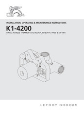 Lefroy Brooks K1-4200 Installation, Operating,  & Maintenance Instructions
