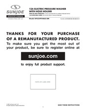 SNOWJOE Sunjoe SPX2599-MAX-RM Operator's Manual