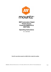 Mountz MSP1069 Operating Instructions Manual