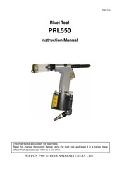 NIPPON POP RIVETS AND FASTENERS PRL550 Instruction Manual