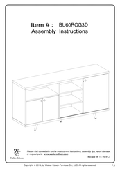 Walker Edison BU60ROG3D Assembly Instructions Manual