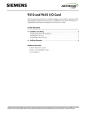 Siemens 9510 User Manual