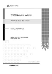 THOMSON GRASS VALLEY Triton TTN-BES-1602/75 Installation Manual