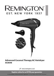 Remington Advanced Coconut Therapy AC8648 Quick Start Manual