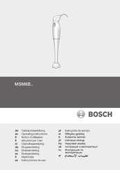 Bosch MSM6B700 Operating Instructions Manual