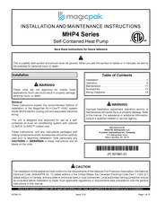 magicpak All-In-One MHP4 Series Installation And Maintenance Instructions Manual