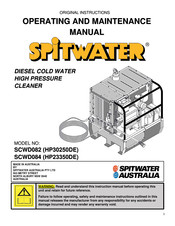Spitwater HP23350DE Operating And Maintenance Manual