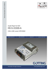 Gotting HG G-31500-A Manual