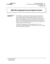 Johnson Controls G961DAJ Installation Sheets Manual
