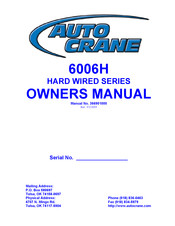 Auto Crane 6006H Owner's Manual