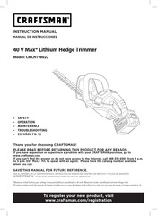 Craftsman CMCHT98022 Instruction Manual