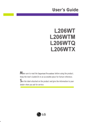 LG Flatron L206WTQ User Manual